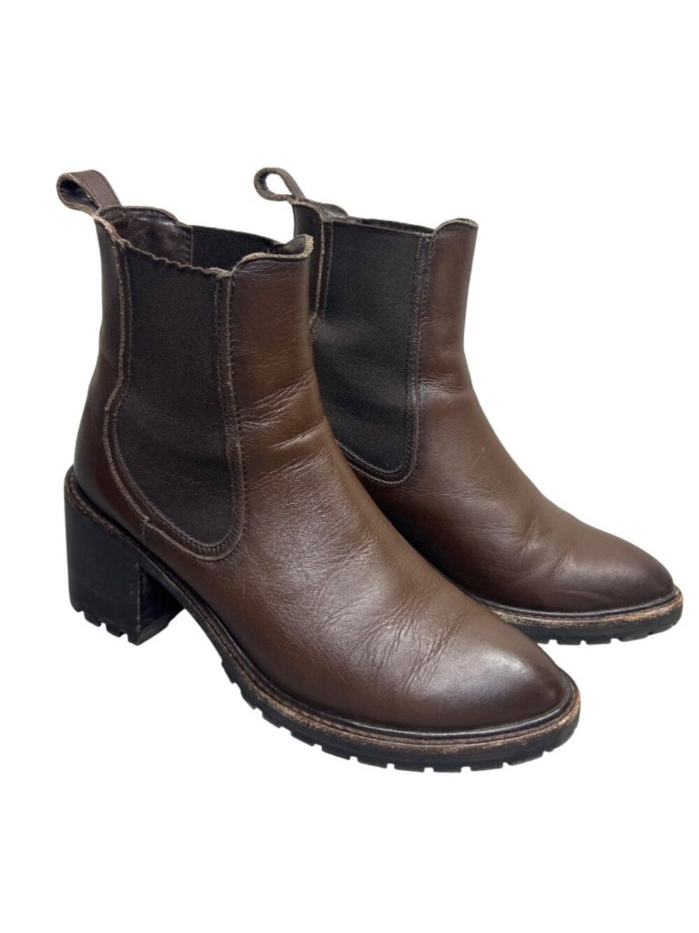 Thursday Boot Co. Women's 9 Knockout Lug Heel Chelsea Boot Chocolate Leather